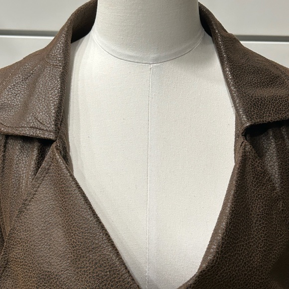 NWT Elementz Chocolate Brown Textured Zip Blazer/Jacket - Picture 4 of 7